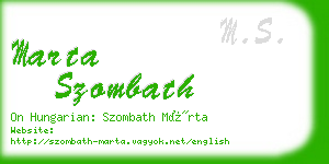 marta szombath business card